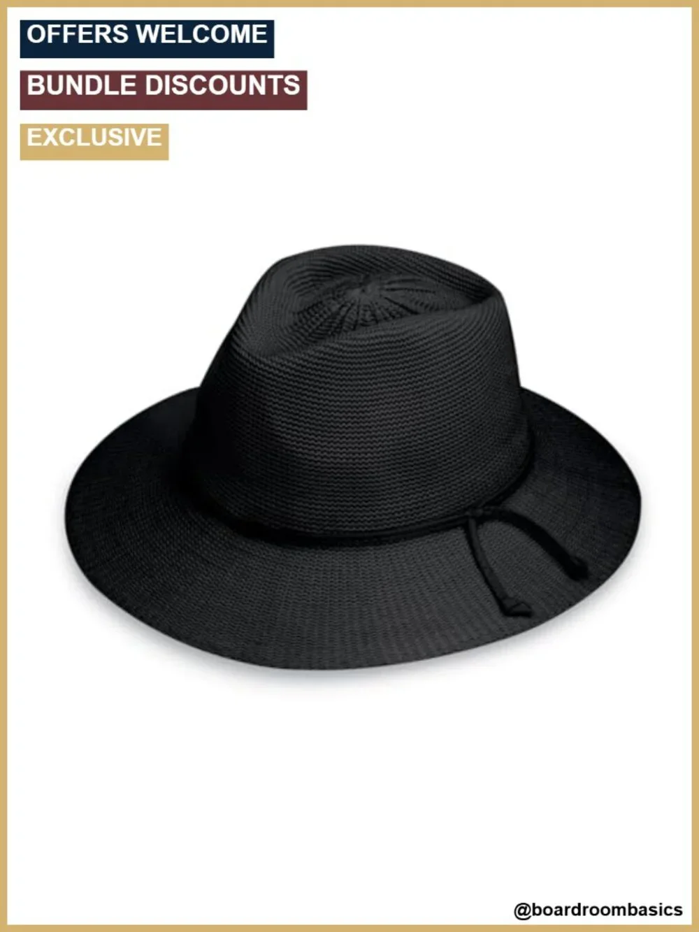 Women's UPF 50+ Poly-Straw Fedora Sun Hat w/ 3